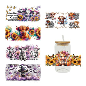 Wholesale UV Transfer Paste Glass Crystal Label Crystal Paste Cross-border Special Paste for 16oz Glass Cup 23cmX11cm