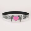 oly-9294f1db29a70968c4aa9e75b2a1af70 Wholesale Pink love wings belt Women's peach heart pu leather jeans belt ethnic style personalized retro belt
