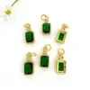 Wholesale 18K Gold Plated Copper Color Retention Rectangular Colorful Zircon Twelve Constellation Stone Pendant DIY Jewelry Hanging Water Plated Imitation Gold Geometric