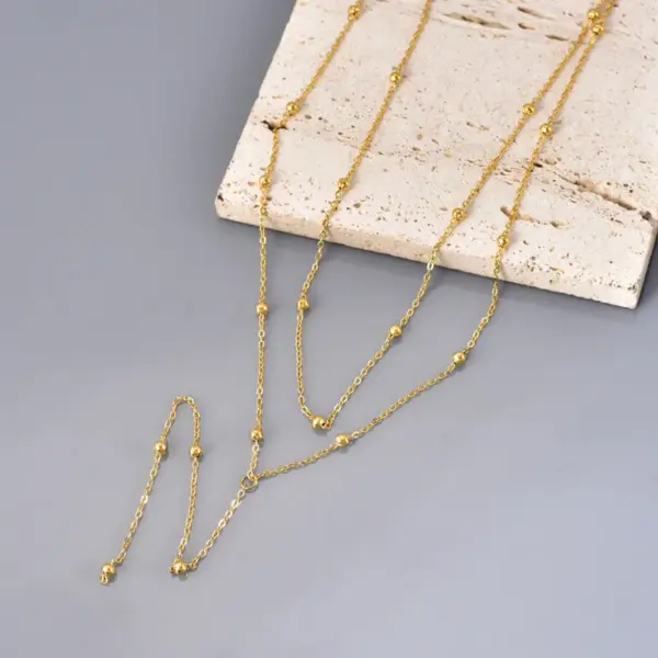 oly-92a031a6902e3bf4dc3b3c83538b5305 Wholesale 304 Stainless Steel Solid Color PVD Coated 18K Real Gold Plated Simple Style Waterproof Non Tarnish Cable Chain Lobster Trigger Clasp Closure Necklace