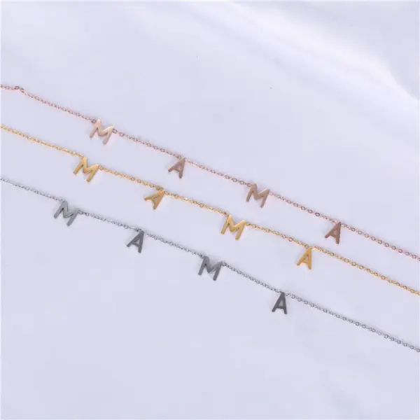 Wholesale Fashion Mama Letter Stainless Steel Plating Necklace