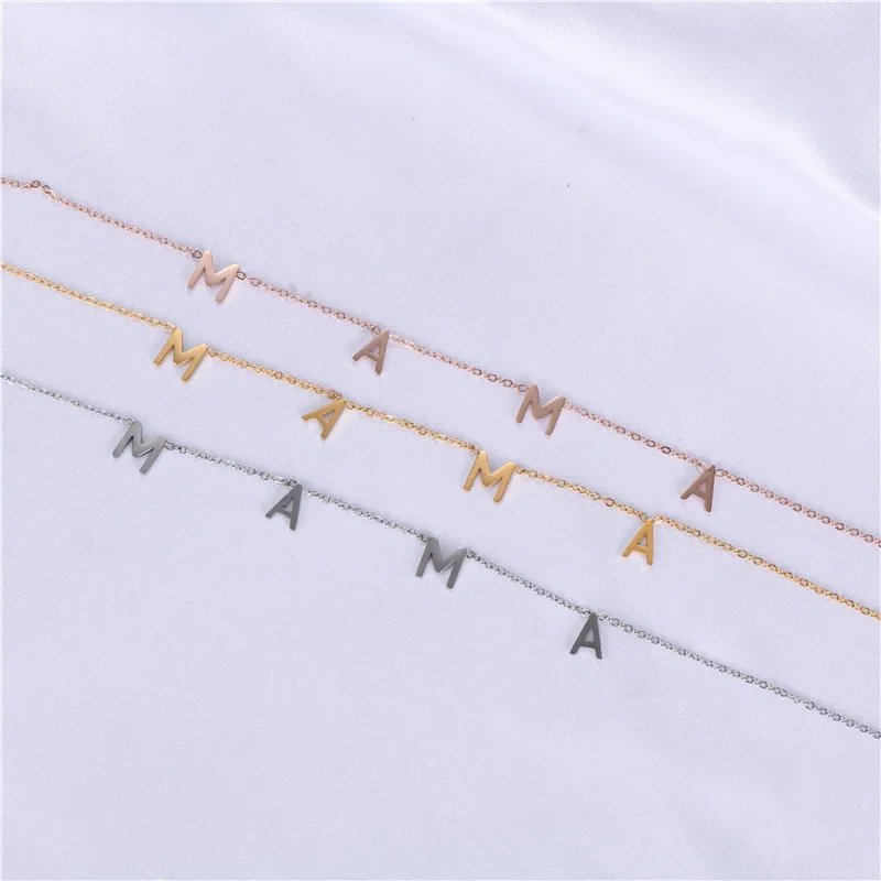 Wholesale Fashion Mama Letter Stainless Steel Plating Necklace