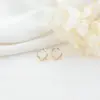 Wholesale Leaves Stud Earrings With 925 Sterling Silver Posts, Copper Base, And 14K Real Gold Plated Finish Featuring Zircon Inlay In Gold