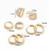 Wholesale Geometric Hoop Earrings For Women Featuring Electroplated Copper With Zircon Inlay And Copper Ear Pins