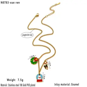 Snowman Multi Pendant Necklace / Average Size