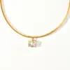 Wholesale Fashion Niche Luxury Diamond-Studded Spring Chain 304 Stainless Steel 18K Gold Plated Necklace