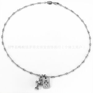 Retro silver double pendant style b