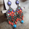 oly-92d7167c4b818008adac25d02785a844 Wholesale jewelry retro Bohemian earrings women's colorful water drop tassel earrings long court style niche
