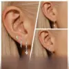 Wholesale Unisex Rhombus Stud Earrings With Electroplated Copper Posts And Zircon Inlay