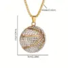 Wholesale Asymmetrical Basketball Pendant Necklace For Women In 304 Stainless Steel With Rhinestone Inlay And Box Chain