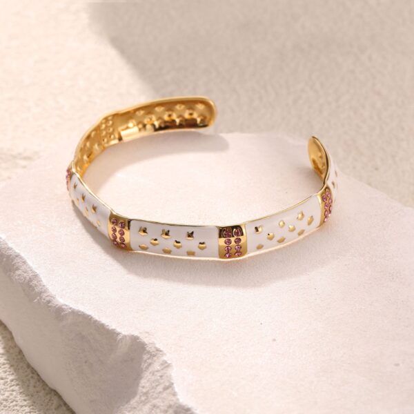 Wholesale Yl Xiaotian Colorful Popular Stylish Fashion Retro Design Oil Dripping Bracelet 18K Gold Jade Stainless Steel
