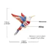 Wholesale Hummingbird Pin In Zinc Alloy With Rhinestones Featuring Diamond Craft, Perfect For Independence Day