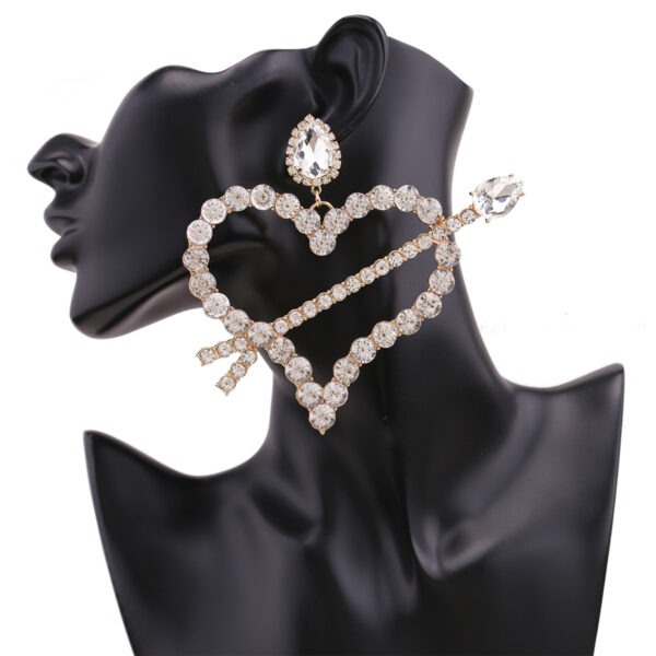 Wholesale Large Heart Pendant Earrings Exaggerated Valentine's Day Wedding Earrings Anniversary Earrings Fashion Jewelry