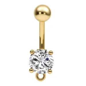 7mm round with Ring-Gold/1.3*1.1cm