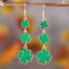 oly-92f5cf5990754aa4c96db7205ea3fa70 Wholesale St. parcret Festival Irish green clover tassel pendant drop oil earrings