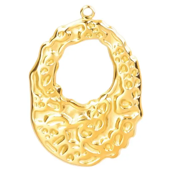 Wholesale Ion Plating (IP) Real Gold Plated 18K Gold Oval 304 Stainless Steel Basic Classic Style Waterproof Non Tarnish 304 Stainless Steel Pendant Necklace