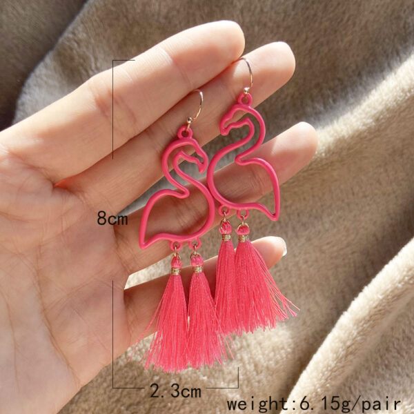 Wholesale Earrings Creative All-match Flamingo Tassel Pendant Earrings Simple Street Shooting Explosions Jewelry