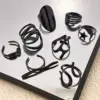 Wholesale Halloween New Style Black Stainless Steel Ring Snake Hand Dark Character Twisted Dark Ring Colorful Festival Suitable Men Women Matching Photography