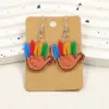 Wholesale Thanksgiving Turkey Feather Acrylic Earrings Women's Fashion Colorful Animal Ear Jewelry Handmade Craft Holiday Style