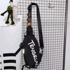 9369 black [three-color badge and frog pendant]]