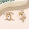 Wholesale Hypoallergenic Bee Stud Earrings For Women With KC Golden Plated Copper And Acrylic Inlay Featuring UV Plating