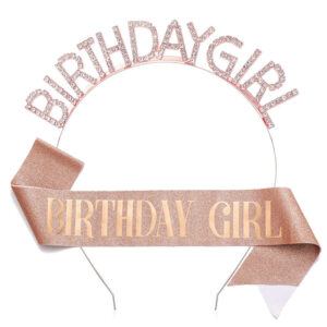 Golden Rose Gold Glitter Cloth Set / Headband Shoulder Strap Set