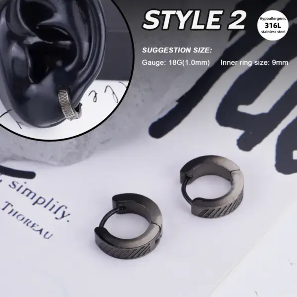 oly-933320c16e1392c0527de47c3474a918 Wholesale Gothic Punk Style Stainless Steel Cross Snowflake Earrings Unique Personality Piercing Jewelry Unisex Dark Theme Ear Rings