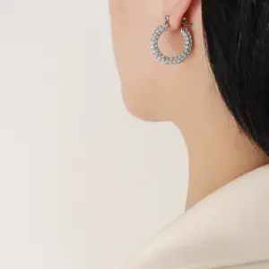 Steel Zircon Earrings
