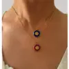 Wholesale 304 Stainless Steel Square Plate PVD Coated Natural Stone Real Gold Plated Simple Style Commute Waterproof Non Tarnish Surgical Steel Bamboo Necklace Lobster Trigger Clasp Closure Gold Pendant Necklace