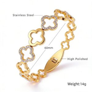 Plum blossom hollow bracelet with diamonds