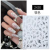 Wholesale Internet Celebrity Thorn Flame Nail Art Stickers Gold and Silver Nail Decorations Small Pattern Black and White Stickers Style