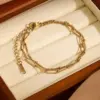 Wholesale Three-dimensional Geometric Bracelets For Women With 304 Stainless Steel O-link Chain