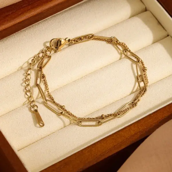Wholesale Three-dimensional Geometric Bracelets For Women With 304 Stainless Steel O-link Chain