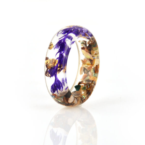 oly-936f53243b780dcfbaf2ceebf9c93bea Wholesale Dried Flower Resin Ring Forest Style Small Fresh Handmade Dried Flower Gold Foil Fine Glue Ring