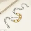 Wholesale PVD Coated Real Gold Plated 14K Gold Geometric 304 Stainless Steel Hip-Hop Simple Style Commute Waterproof Non Tarnish 304 Stainless Steel Bracelets