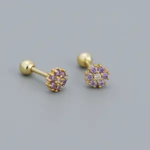 Yellow Gold (Purple Stone) / 925 Silver