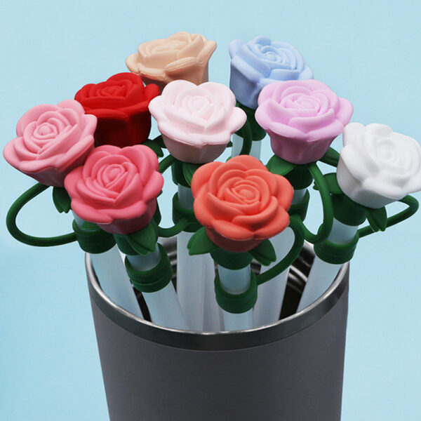 Wholesale Valentine's Day rose straw plug straw dust plug 10mm flower straw dust cap
