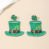 oly-937a8d7bdee1a90a5f1c5d5df8fecd21 Wholesale St Patrick Carnival personalized fashion earrings exaggerated green hat Clover women's earrings