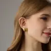 oly-9382aac594d48ae4820958053a984f10 Wholesale Heart Shape Earrings In 316 Stainless Steel With 18K Real Gold Plating, Featuring 304 Stainless Steel Posts, Unisex Design