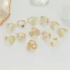 Wholesale Asymmetrical Open Ring For Unisex, Electroplated Copper With Zircon Inlay, Stylish And Unique Design