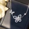 Wholesale Copper butterfly necklace, full diamond butterfly earrings, bracelet, ring