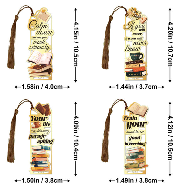 oly-93a0a470f3caffe5b7d11bedfa0b31fe Wholesale Advanced Texture Metal Positive Energy Inspirational English Bookmark Student Exquisite Birthday Gift Bookmark Cross Border