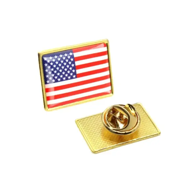 Wholesale American Flag Pin Alloy Metal Craft Flag Brooches