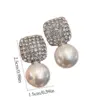 Wholesale 1 Pair Elegant Geometric Plating Inlay Alloy Artificial Pearls Rhinestones Ear Studs