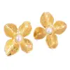 Wholesale 1 Pair Glam Retro Flower Plating Inlay Stainless Steel Artificial Pearls Ear Studs