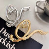 Wholesale Metal Irregular Geometric Letter Hairpin Back of Head Hair Shark Clip Personality Trendy Fashion Hair Accessories for Women