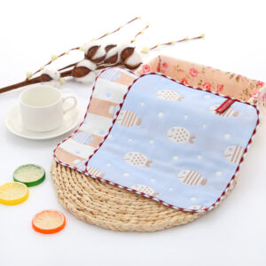 Small blue fish / 25*25 square towel