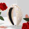Wholesale Valentine's Day Pearl Headband Retro French Style Bow Hair Clip Wide Edge Face Washing Headband Non-slip