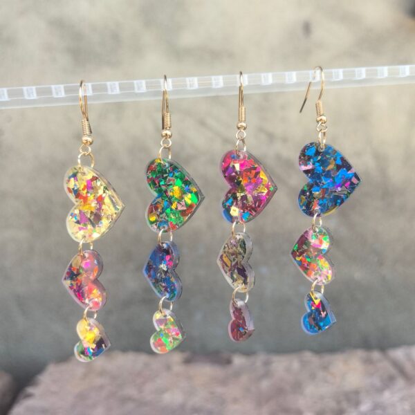 oly-93ea94d1048d738490729ee1cfa7aa73 Wholesale acrylic sequins asymmetric heart-shaped triple love personality simple retro earrings earrings color