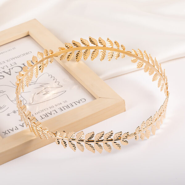 oly-93eb3f53bdbf438bb01522c365f73dde Wholesale style bridal leaf headband, bridal gold leaf headpiece, hair accessory crown headband Christmas